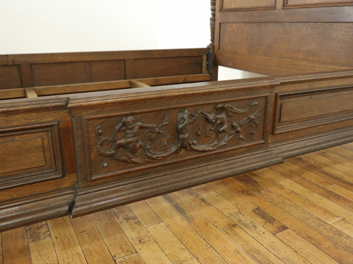 天使の彫刻 ベッドフレーム 20069 アンティーク家具 ウェブサイト商品