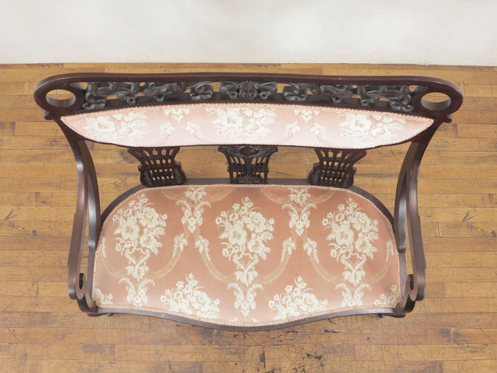 イタリア製 ワインテーブル 象嵌装飾 マホガニー材 ロココ調 ヴィクトリア調べ イタリア製 ワインテーブル 象嵌装飾 マホガニー材 ロココ調