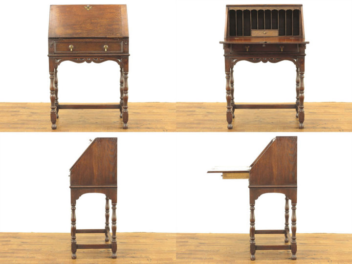 ライティングビューロー　アンティーク 小ぶりなサイズ ライティングビューロー 55714 アンティーク家具