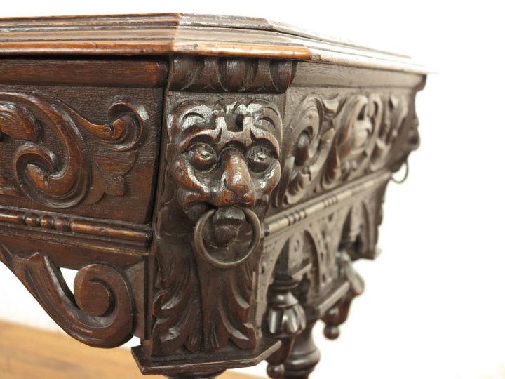 ドルフィンデスク 圧倒される彫刻 55764 アンティーク家具 ウェブ