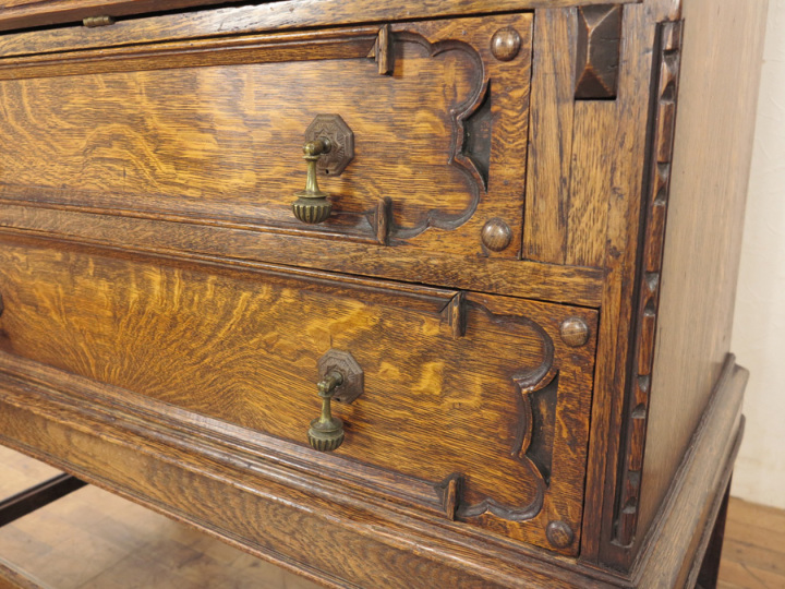 洗練されたイギリスアンティーク ブックビューロー 56194 アンティーク