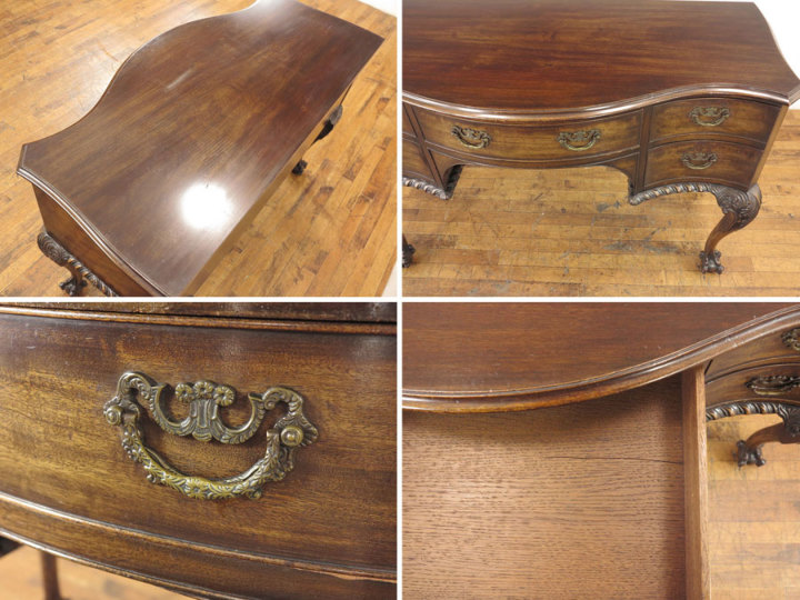 アンティーク デスク サーペンタインフロント デスク 56293 アンティーク家具 ウェブ