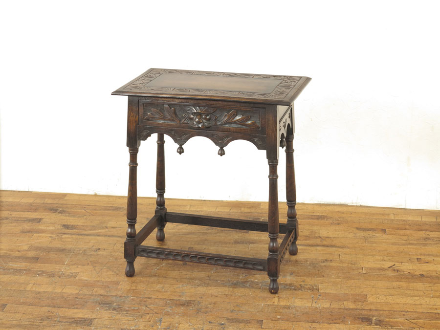 引き出し付きサイドテーブル 56370 アンティーク家具 ウェブサイト商品