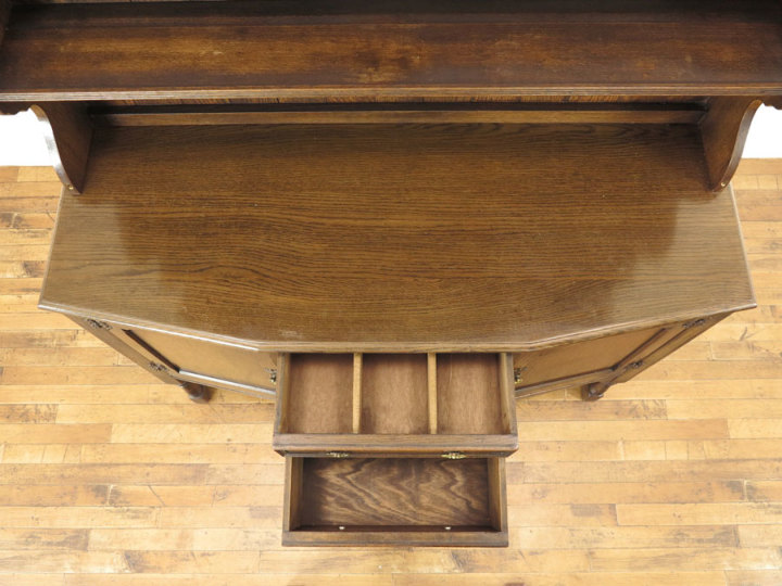 木目調 カップボード/美品 食器棚 120幅 おしゃれ 木製 北欧 モダン 高級感 ナチュラル