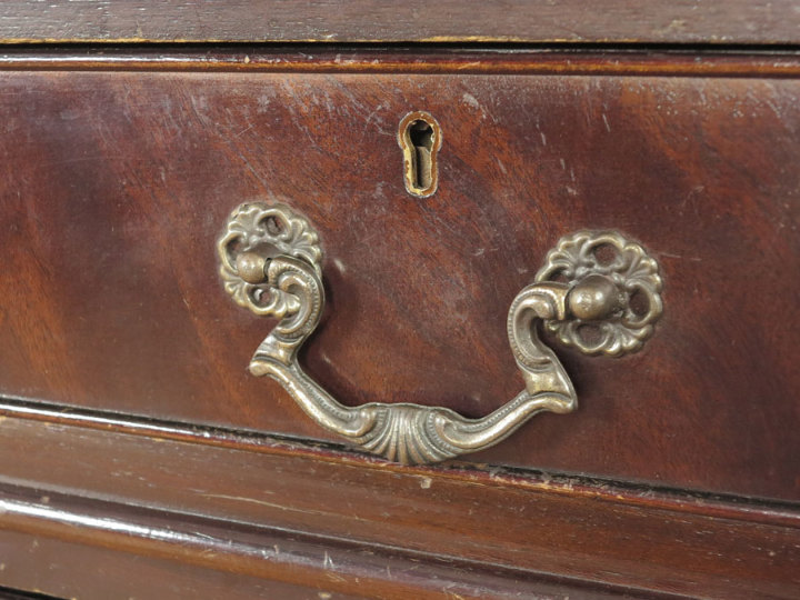 タイタニック　レザーデスク 希少なブルー色レザーの英国デスク 56773 アンティーク家具