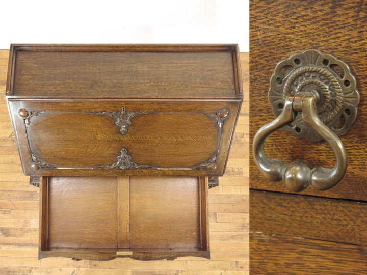 前面の起伏も素敵なライティングビューロー 56817 アンティーク家具