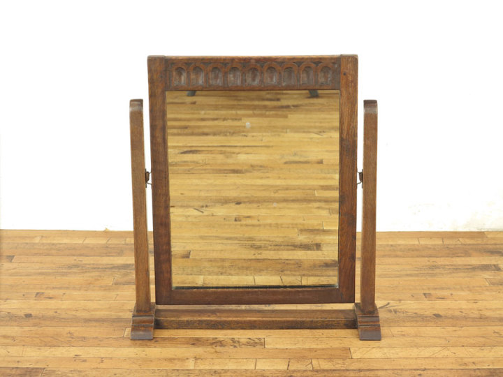 卓上ミラー　アンティーク　レトロ　鏡台 楽天市場】卓上ミラー 丸型 木製フレーム 天然木台 角度調整対応