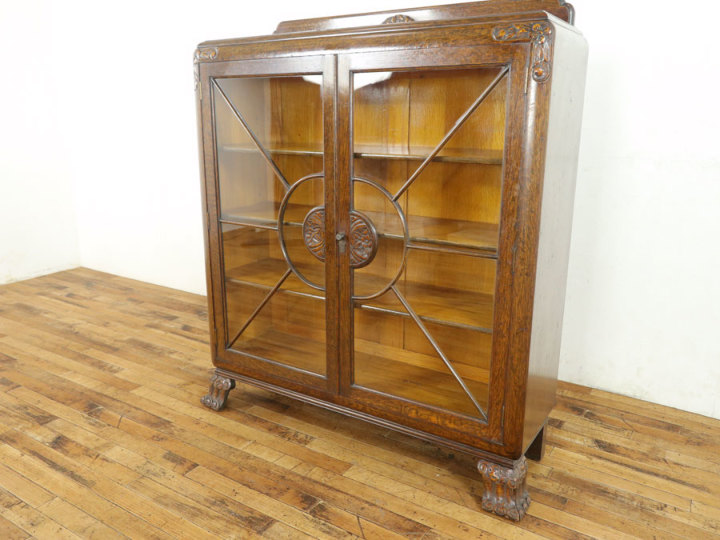 イギリス アンティーク 家具 ブックケース【開梱設置サービス付き