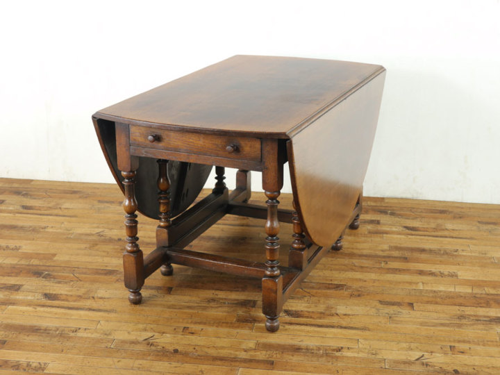 アンティーク　ゲートレッグテーブル 引き出し付き 引き出し付き ラージサイズゲートレッグテーブル 57301 アンティーク