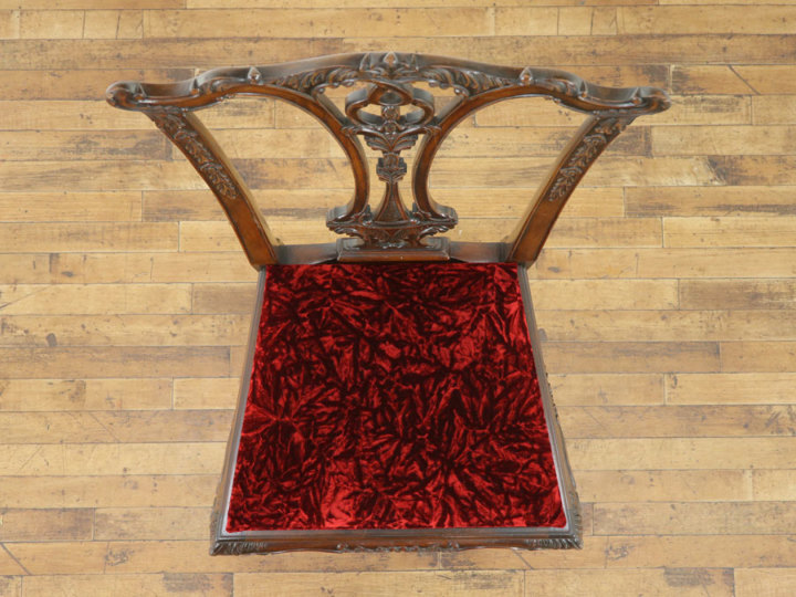 アンティークチェア 張替え済 イギリスアンティーク チェア 椅子 アームレス マホガニー材