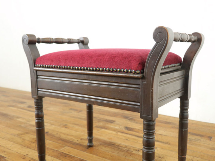 【メンテナンス済み】希少 アンティーク ピアノスツール チェア Lloyd's Antiques Real Antique Piano Stool / ロイズ