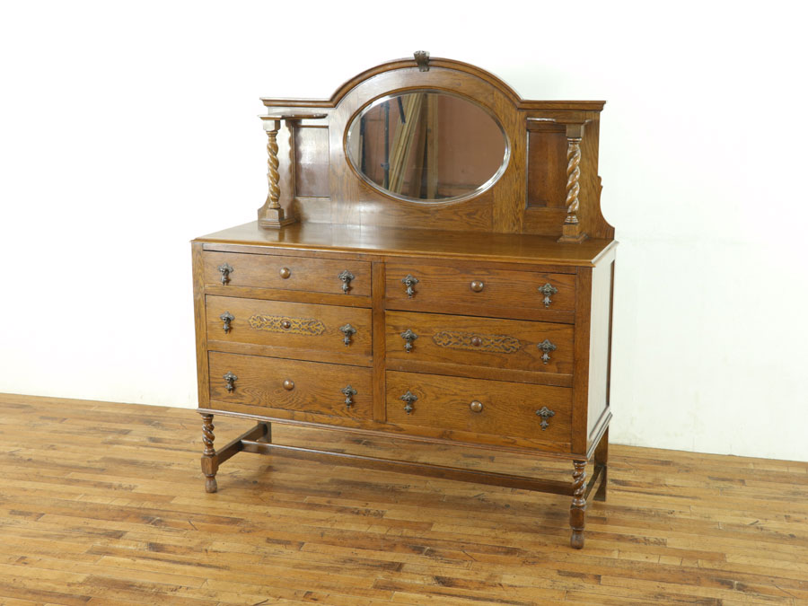 サイドボード　アンティーク　家具 ミラーバックサイドボード 57366 アンティーク家具 ウェブサイト商品