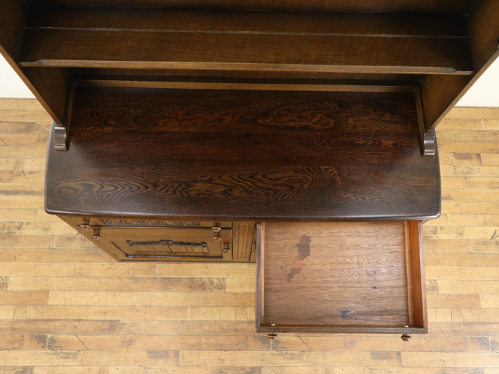 横長タイプ ドームトップ カップボード 57367 アンティーク家具