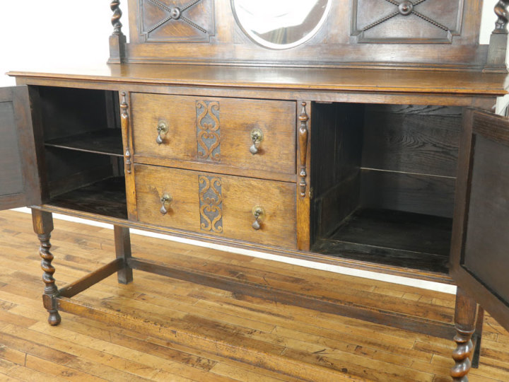 ツイストレッグ ミラーバックサイドボード 57388 アンティーク家具