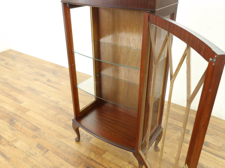 マホガニーの杢目が魅力 ショーケース 57391 アンティーク家具 ウェブ