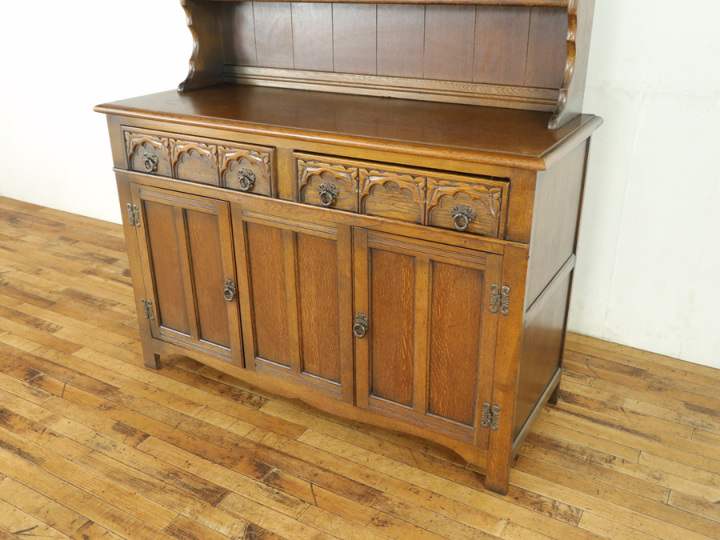 横幅広めタイプ 定番人気の飾り棚 カップボード 57394 アンティーク