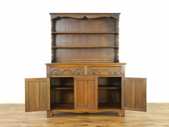 横幅広めタイプ 定番人気の飾り棚 カップボード 57394 アンティーク