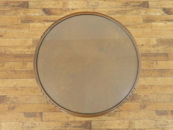 丸型天板のガラストップコーヒーテーブル 57461 アンティーク家具