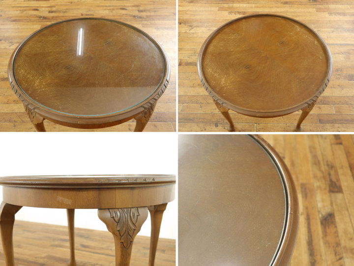 木製コーヒーテーブル ガラストップ 北欧　アンティーク家具 木製コーヒーテーブル ガラストップ 北欧 アンティーク家具 デンマーク