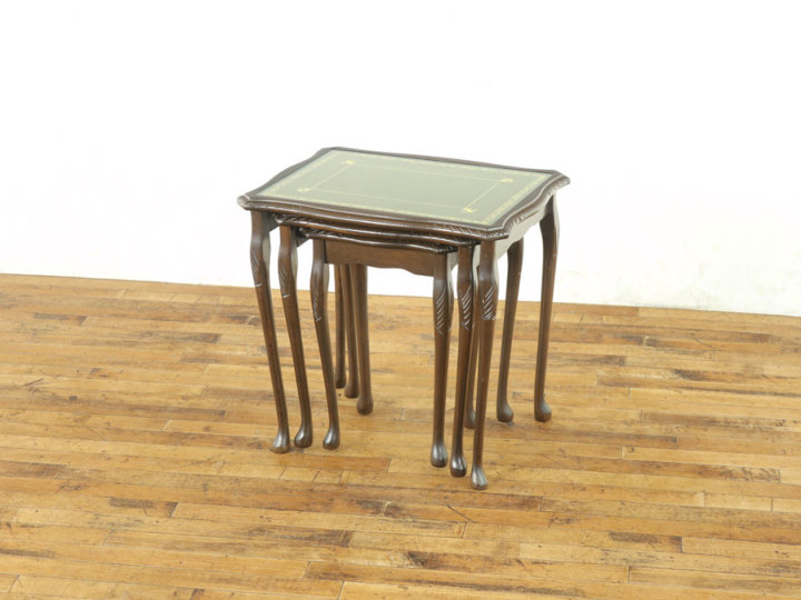 ネストテーブル　木製　ガラス天板　アンティーク 00-100081_01.jpg