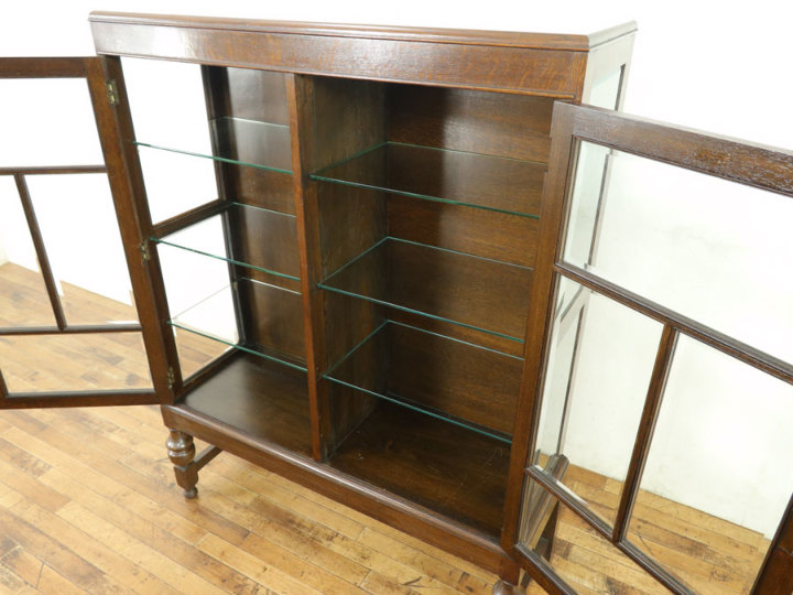 ブックケースのようなデザイン 面取りガラス ショーケース 57641