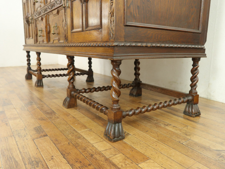 横幅185cm 横長タイプ サイドボード 57684 アンティーク家具 ウェブ