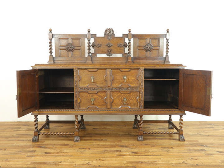 横幅185cm 横長タイプ サイドボード 57684 アンティーク家具 ウェブ