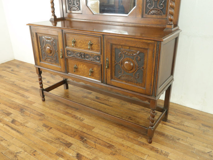 横幅広めタイプ ミラーバックサイドボード 57691 アンティーク家具