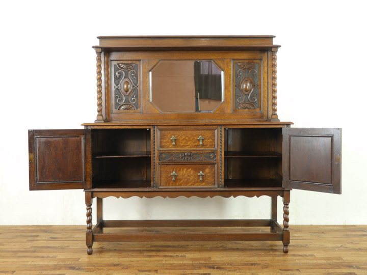 横幅広めタイプ ミラーバックサイドボード 57691 アンティーク家具