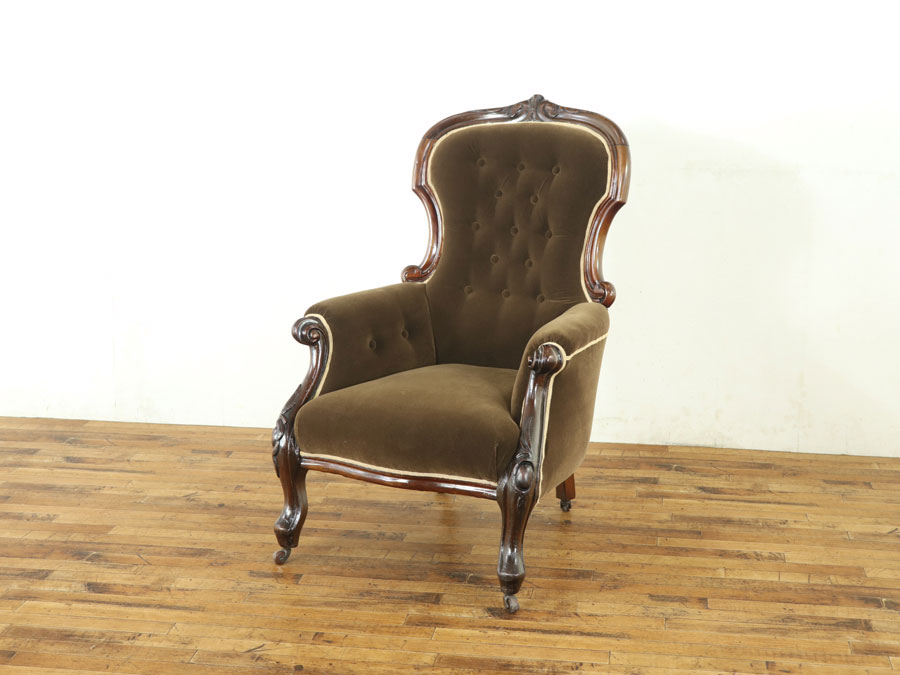 その他ブランド / Spoon Back Chair/スプーンバックチェアチェアその他/レザー/BRW スプーンバックスタイル 張替済 シングルソファ 57703 アンティーク