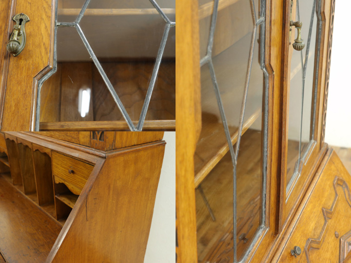 少し明るめなお色のブックビューロー 57734 アンティーク家具 ウェブ