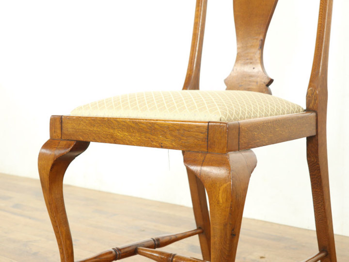 オーク材タイプ クィーンアンダイニングチェア 57822在庫4脚