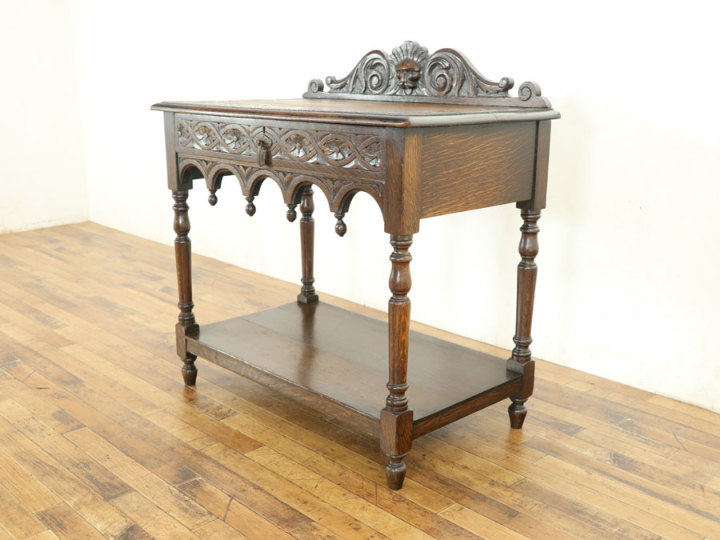木製彫刻装飾コンソールテーブル 引き出し付き 木製彫刻装飾コンソールテーブル 引き出し付き コンソールテーブル