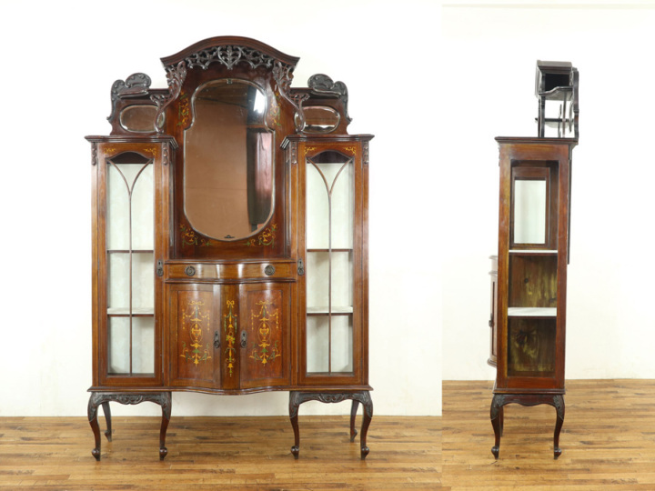 アンティーク キャビネット ショーケース ショーケースにも パーラーキャビネット 57865 アンティーク家具