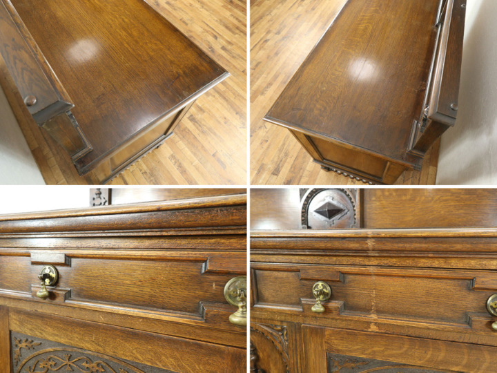 ゴシックを感じる 大きめサイズの英国サイドボード 58088