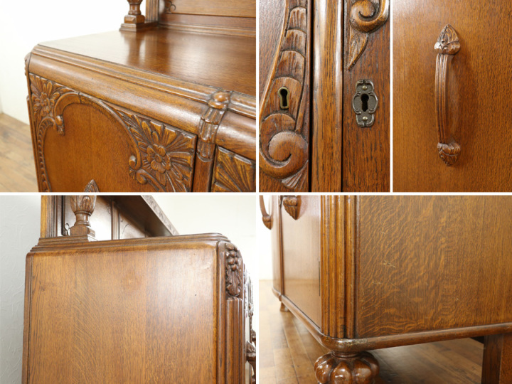 イギリスアンティーク家具 流麗で重厚な絶妙なバランス サイドボード