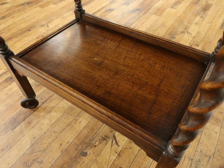 引き出し収納も付いた天板拡張式ワゴン 58093 アンティーク家具 ウェブ