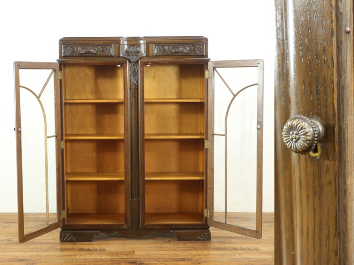 アンティーク　引き出し 落ち着いた雰囲気 引き出し付きタイプ ブックケース 58273