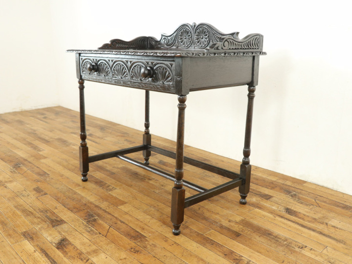 1900年頃 イギリスアンティーク ダークカラーデスク 58454