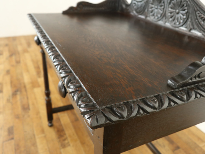 1900年頃 イギリスアンティーク ダークカラーデスク 58454