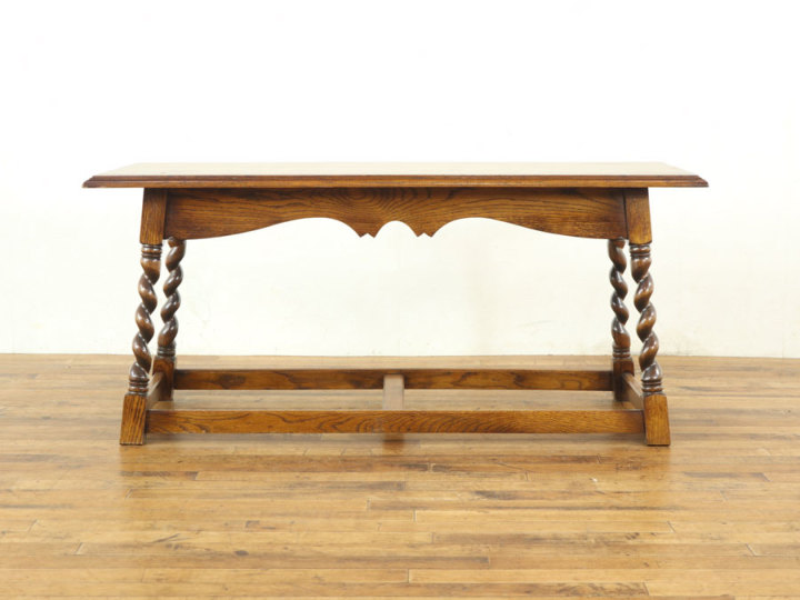 アンティーク　ヴィンテージ　木製ツイスト脚テーブル アンティーク ヴィンテージ 木製ツイスト脚テーブル ダイニング