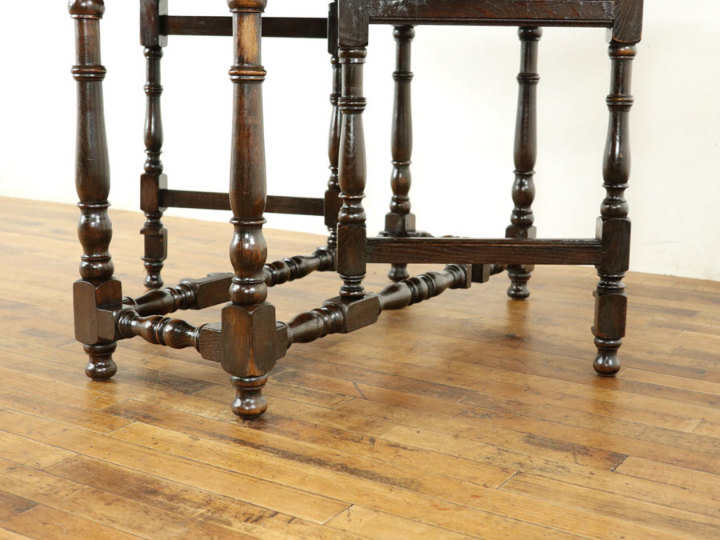 秘密の引き出し付き ゲートレッグテーブル 58587 アンティーク家具