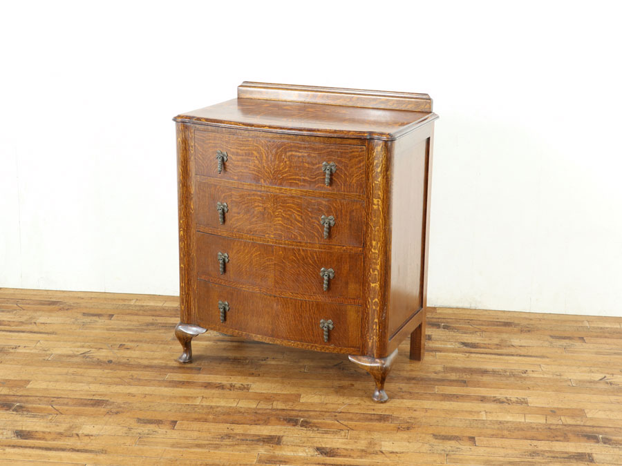 オーク材の虎斑も美しい アールデコチェスト 58888 アンティーク家具