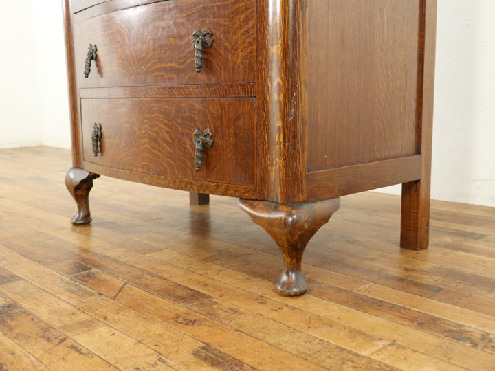オーク材の虎斑も美しい アールデコチェスト 58888 アンティーク家具