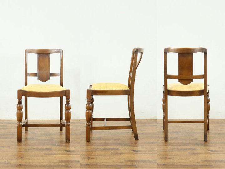 張替済ダイニングチェア 59037在庫4脚 アンティーク家具 ウェブサイト