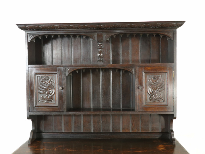 1900年頃 グリーンマンの彫刻 アンティークカップボード 59055