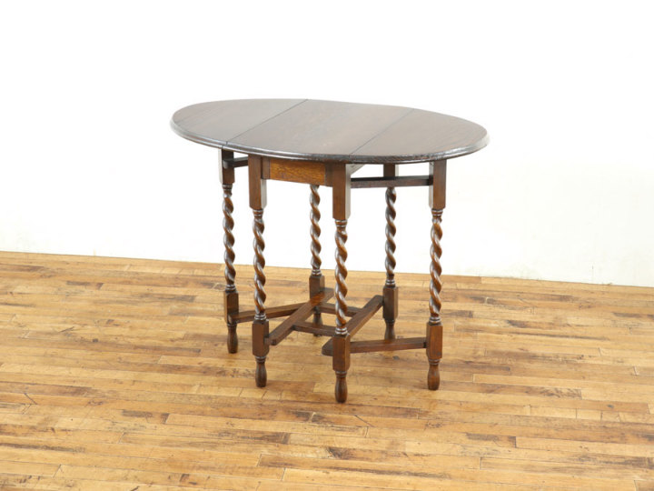 イギリスアンティーク ツイストレッグゲートレッグテーブル 59091b