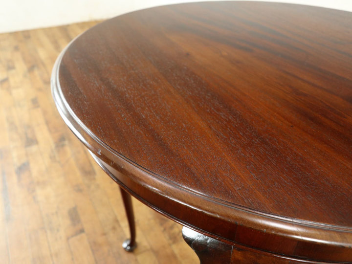 天板再塗装済み マホガニー材使用の丸型天板サイドテーブル 59123