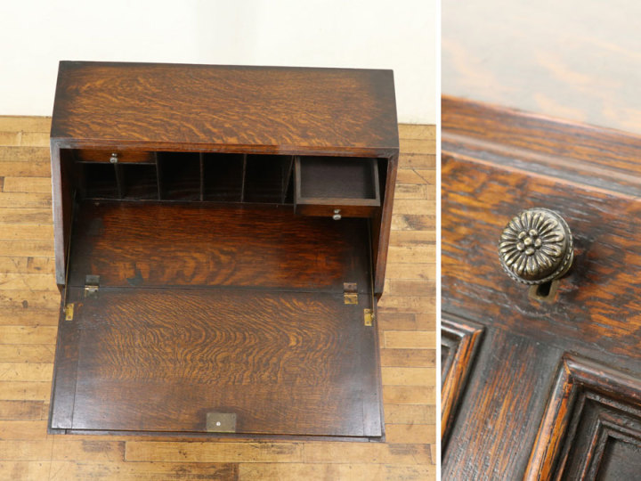 イギリスアンティーク ツイストレッグライティングビューロー 59181