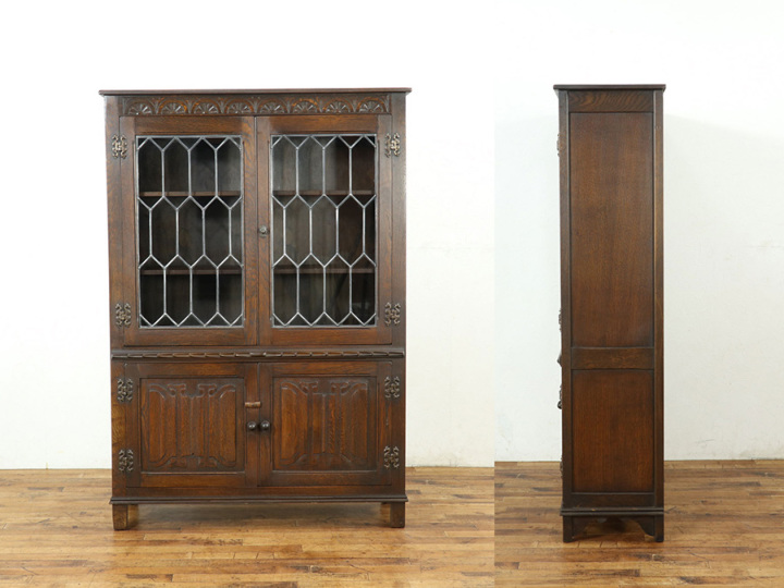 英国 イギリス アンティーク チューダー様式 リネンフォールド ブック